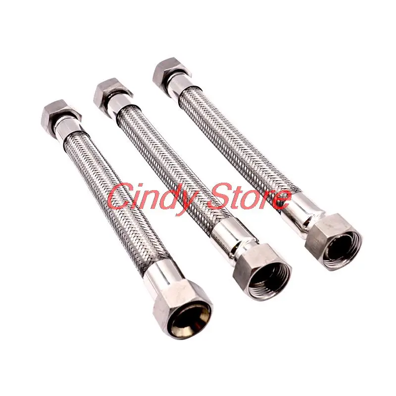 

1pc 1/8 1/4 3/8 1/2 3/4 1 1-1/4 2 Inch Stainless Steel Bathroom Toilet Water Weaved Plumbing Hose Connect Corrugated Pipes