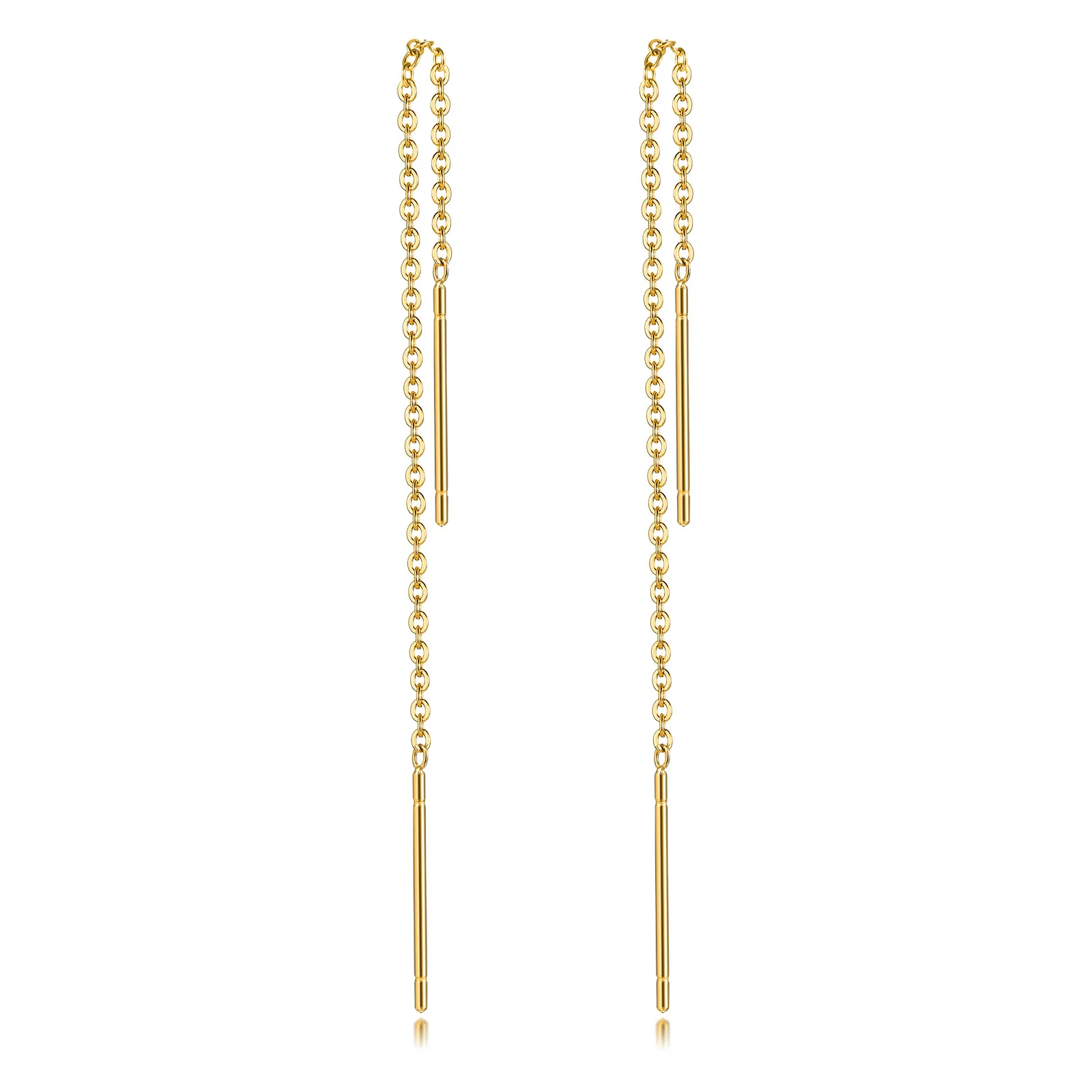 Long Threader Earrings Women Thin Linear Earring Stainless Steel Chain Drop Ear Line Fashion Korean Jewelry dangle earrings drop earrings long earrings