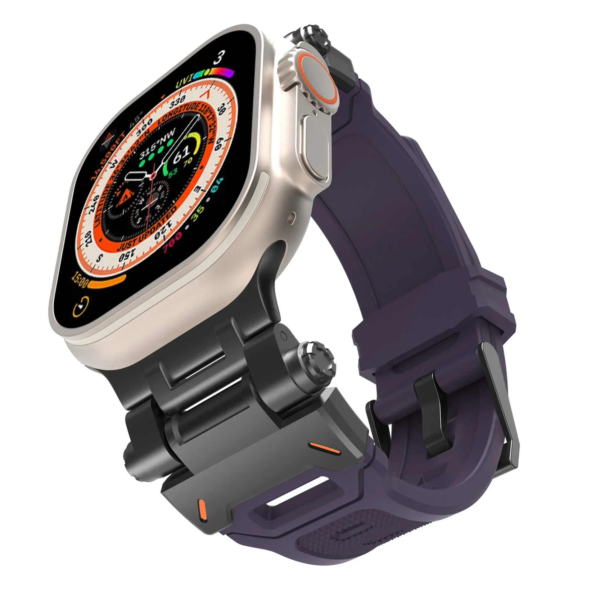 Titanium Color Silicone Sports Watch Band