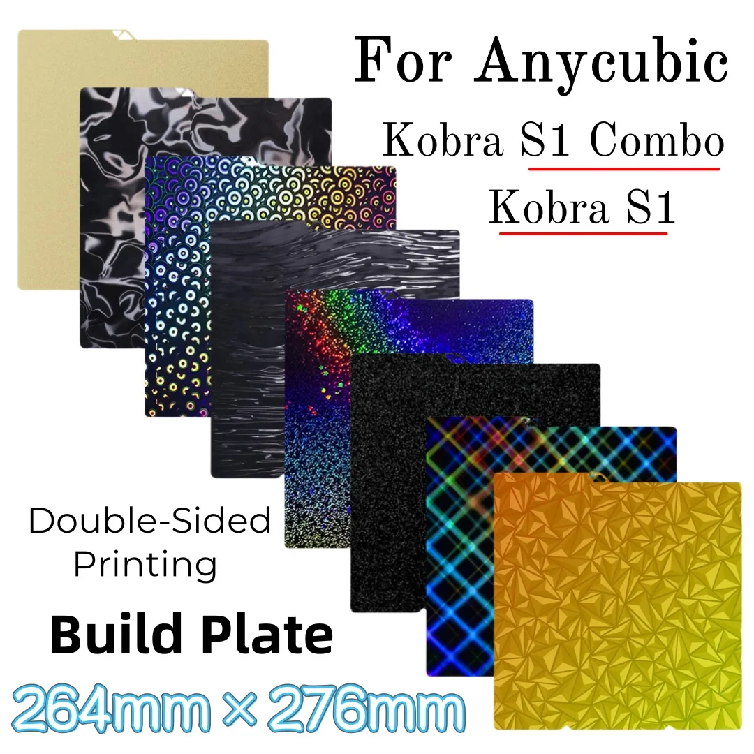 Für Anycubic Kobra S1 Bettplatte 264x276 Kobra S1 Combo Bauplatte Doppelseitig Peo Pet Pei Pey Chameleon Kobra S1 Zubehör 3d