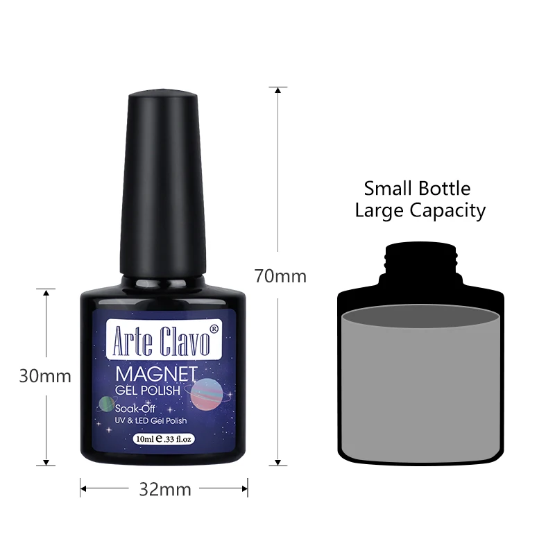 Arte Clavo New Cat Eye Magnetic Gel Polish Green Red  Semi Permanent Soak Off UV LED Glitter Nails Magnet Stick Nail Art Polish 6
