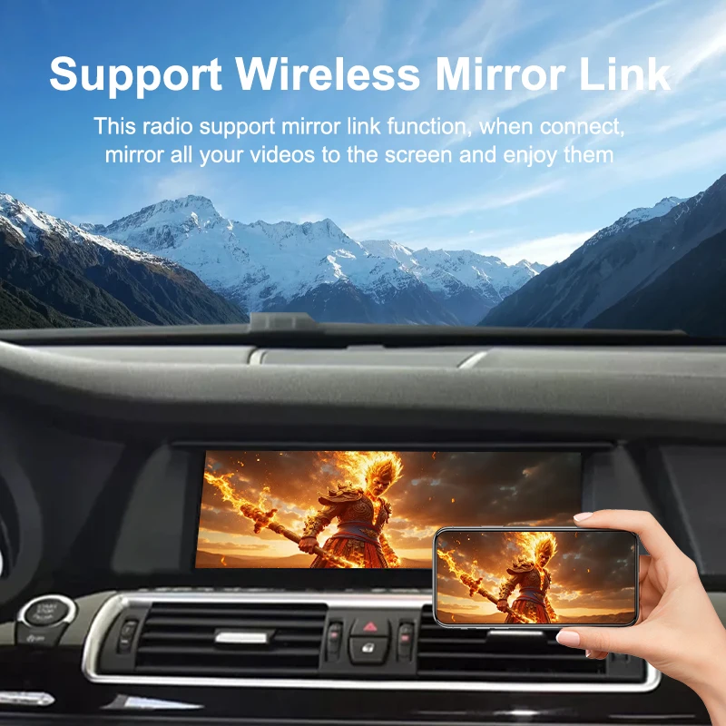 Pantalla táctil inalámbrica BONROAD de 10.25 pulgadas con Carplay Linux y Android Auto Autolink para BMW Serie 5 F07 GT 2010-2017 con sistema CIC/NBT 8