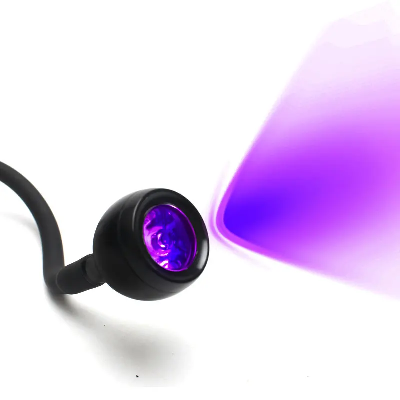 395nm UV LED Black Light Fixtures with Gooseneck Gel Nail Ultraviolet Curing Portable Ultra Violet Blacklight 5V USB Input