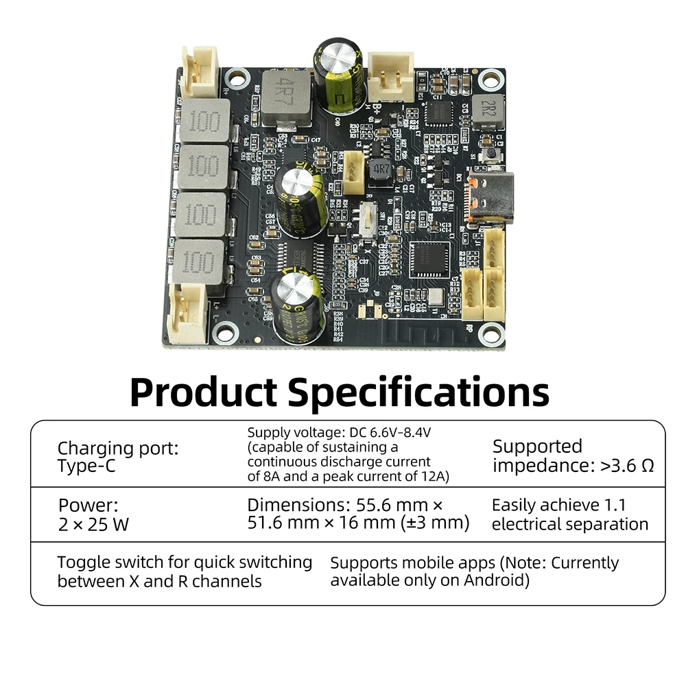 DC 6.6V-8.4V 2 x 25W Amplifier Board HiFi Power Amplifiers Digital Sound Amplificador Stereo Audio  Electronic Kit - 2