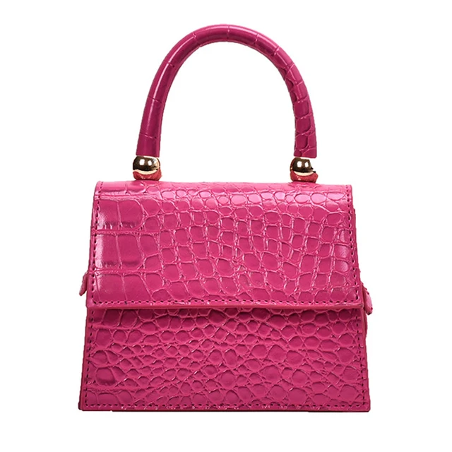 Pu Leather Women's Handbag Crocodile Pattern Leather Sling Messenger Bags  Hot Mini Small Square Shoulder Bag Fashion Pink Bags - Shoulder Bags -  AliExpress
