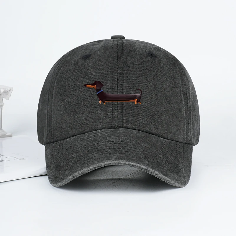 Retro Dachshund Print Baseball Cap - Adorable Dog-Themed Style for Outdoor Walks & Pet Gatherings