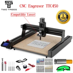 TwoTrees TTC450 CNC Engraver Laser Engraving Machine 3 Axis With Offline Controller GRBL Wood Metal MDF Acrylic Milling Cutting