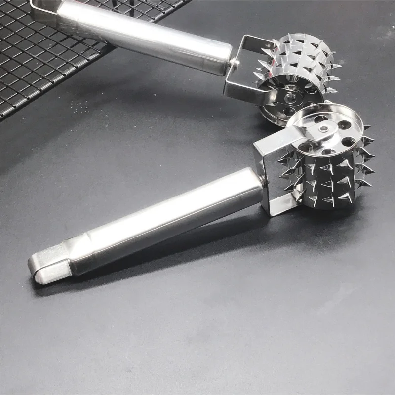 Kitchen Stainless Steel Steak Tenderizers Cattle Pin Header Rolling Meat Pine Needle Meat Cutter Kitchen Tool Tender Needle