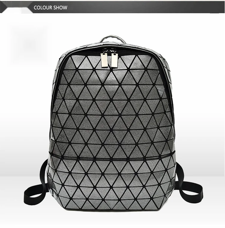 2024 Frühjahr Neue Geometrie Lingge Stoßdämpfende Große Kapazität Unisex PU Computer Rucksack_voghion.com