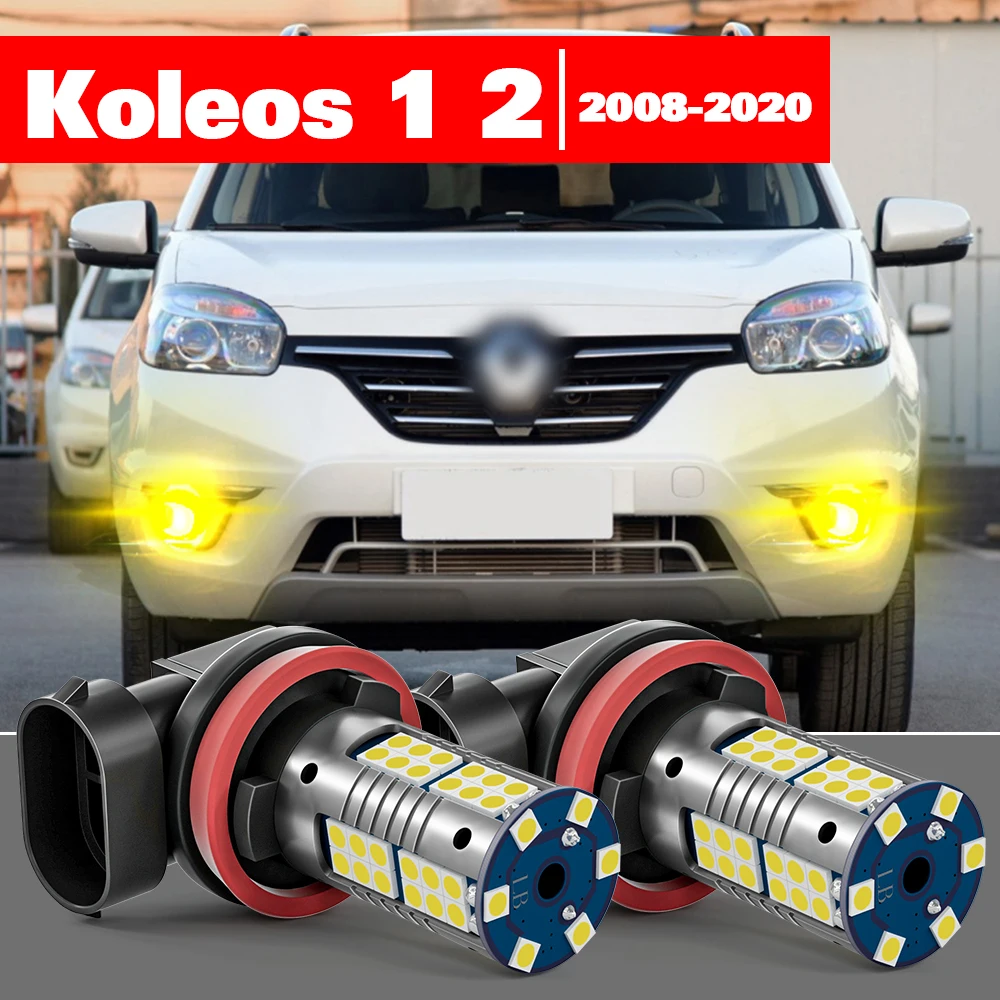 

For Renault Koleos 1 2 2008-2020 2pcs LED Fog Light Accessories 2009 2010 2011 2012 2013 2014 2015 2016 2017 2018 2019