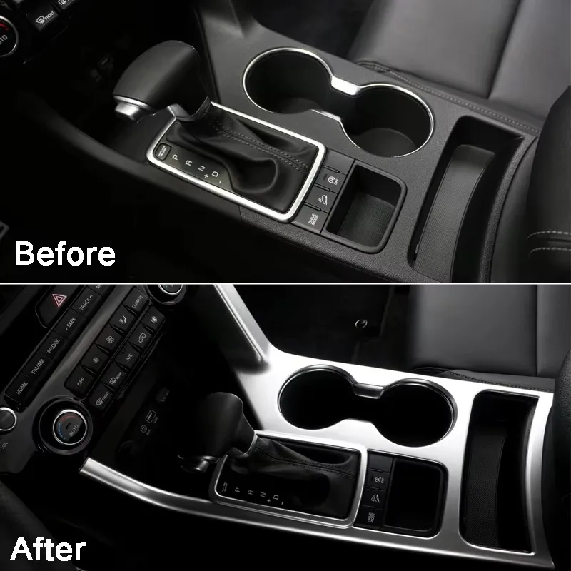 Sleek Car Center Console Gear Shift & Cup Holder Frame Trim Cover