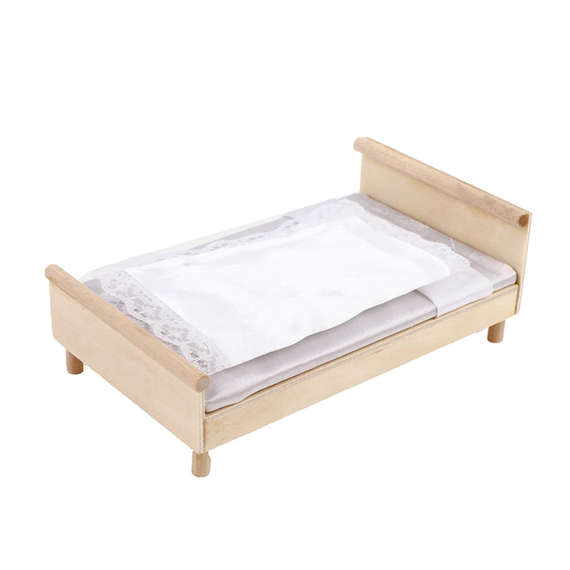 Casa delle Bambole Metallo Letto Matrimoniale Con Fodere Scala 1:12