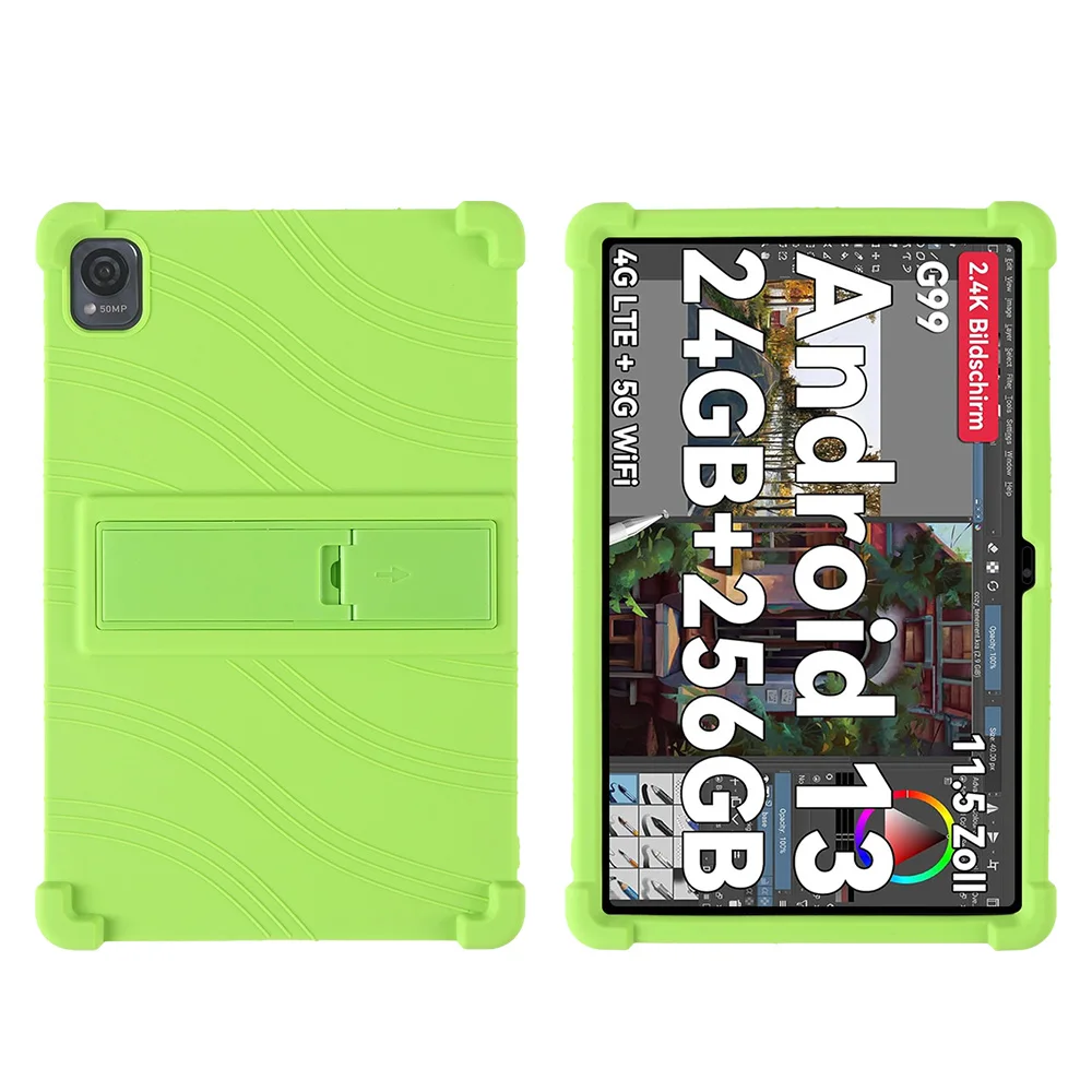 Soft Silicone Shockproof Protective Tablet Case with Adjustable Stand - Kids Safe Cover