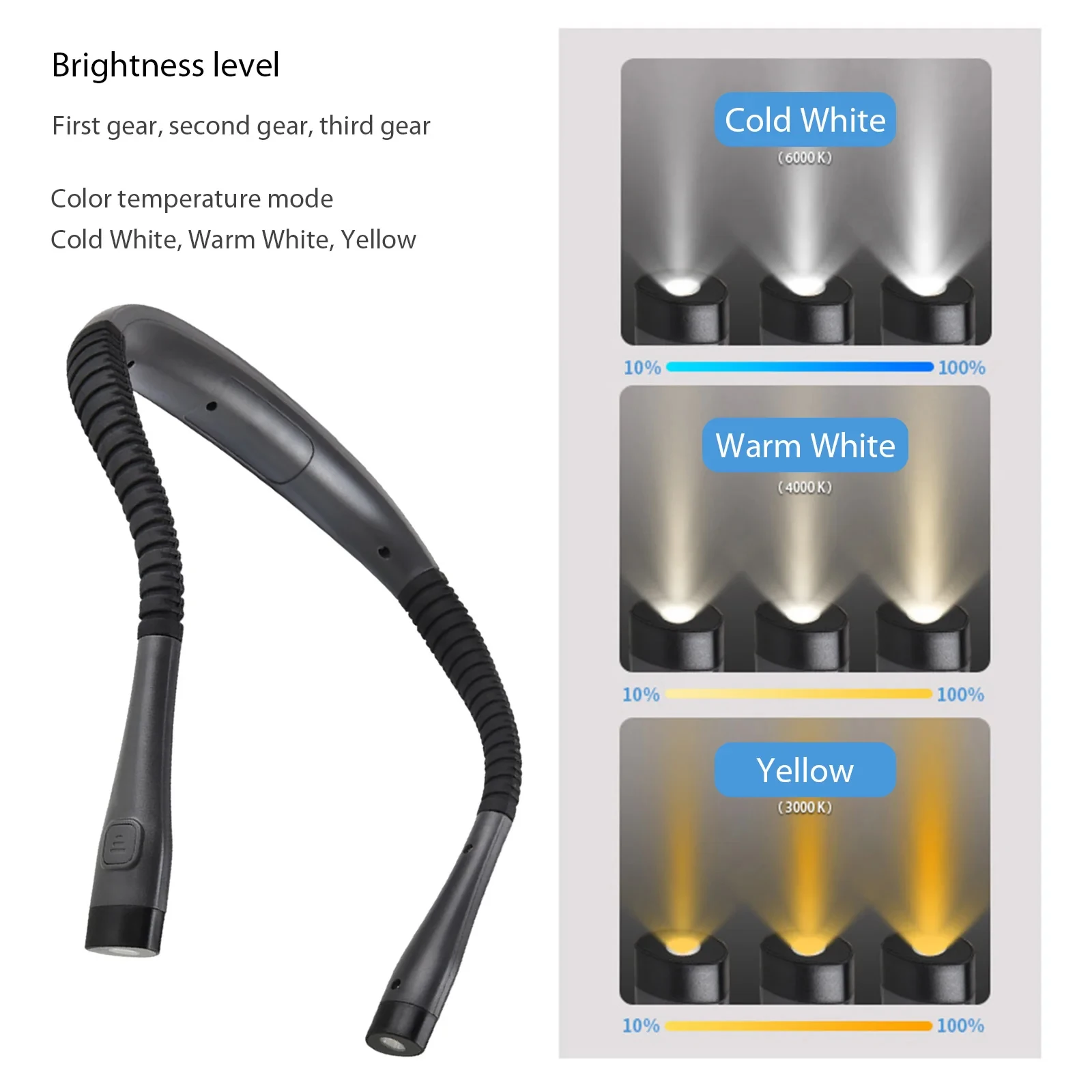 Mini Flexible Reading Lamp LED Rechargeable Neck Light for Reading in Bed Bendable Book Lights Neck Lamp Portable Lights led light book light mini led light
