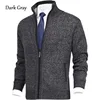Autumn and Winter Men's Cardigan Sweater, European and American Fashionable Solid Color Large Standing Collar Knitted Jacket 3