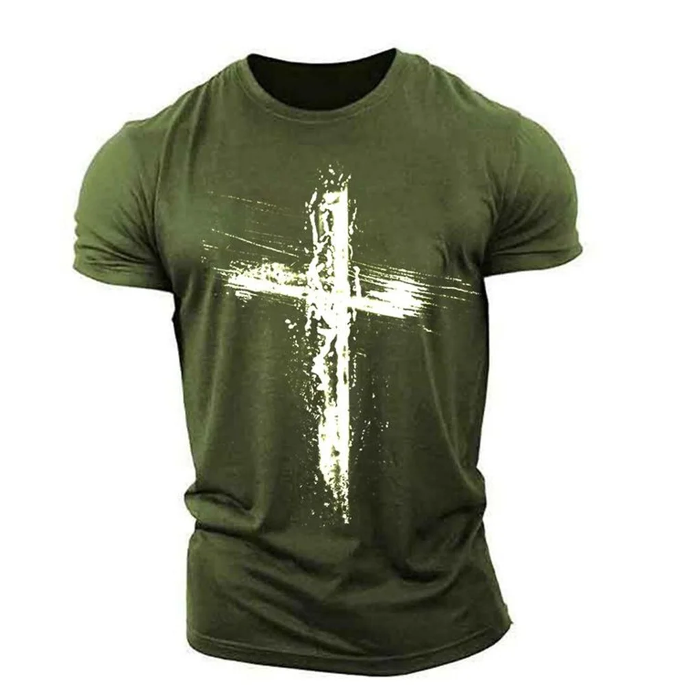 남성용 100 면 반팔 티셔츠, 루즈한 대형 탑  Best5