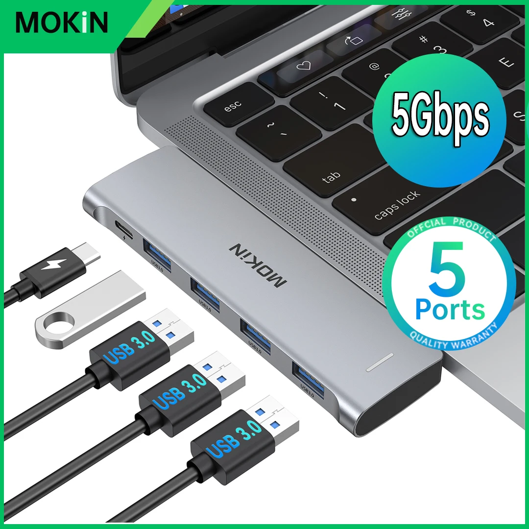 Mokin Usb 3.0 Tipo C Hub Thunderbolt 3 Docking Station Per Macbook Air Pro M1 Hub Usb Adattatore Multi Splitter Accessori Per Laptop