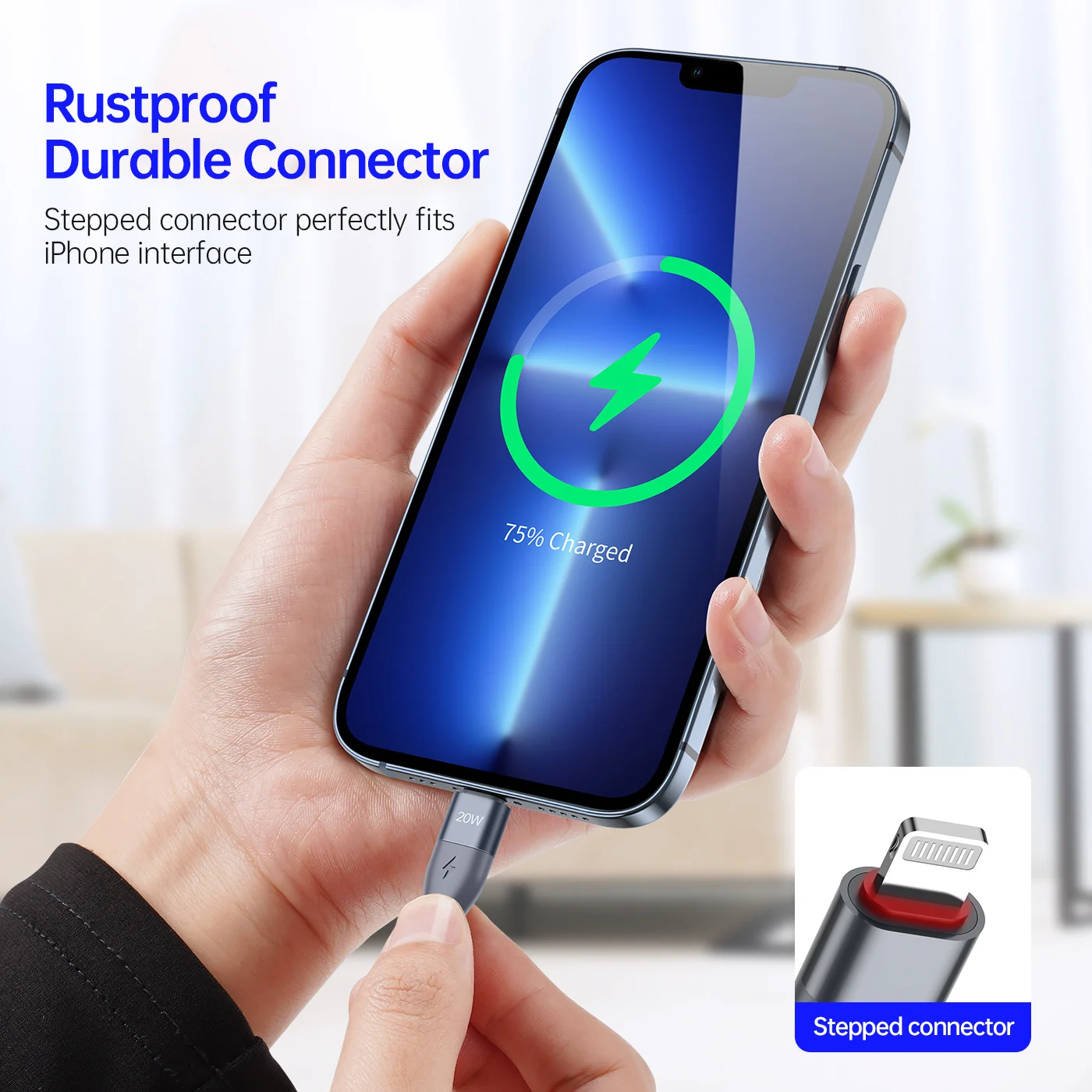 PD 20W 1m/2m/3m와 호환되는 USB C-라이트닝 케이블