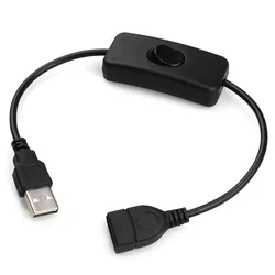 Enhanced Cable Extension with On/Off Switch - 28CM (Black - USB)