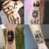 60 Sheets Ferocious Lion Tiger Temporary Tattoos For Men Women Arm Neck Devil Skull Tattoo Black Wolf Dragon Tatoo Small Desgin 6