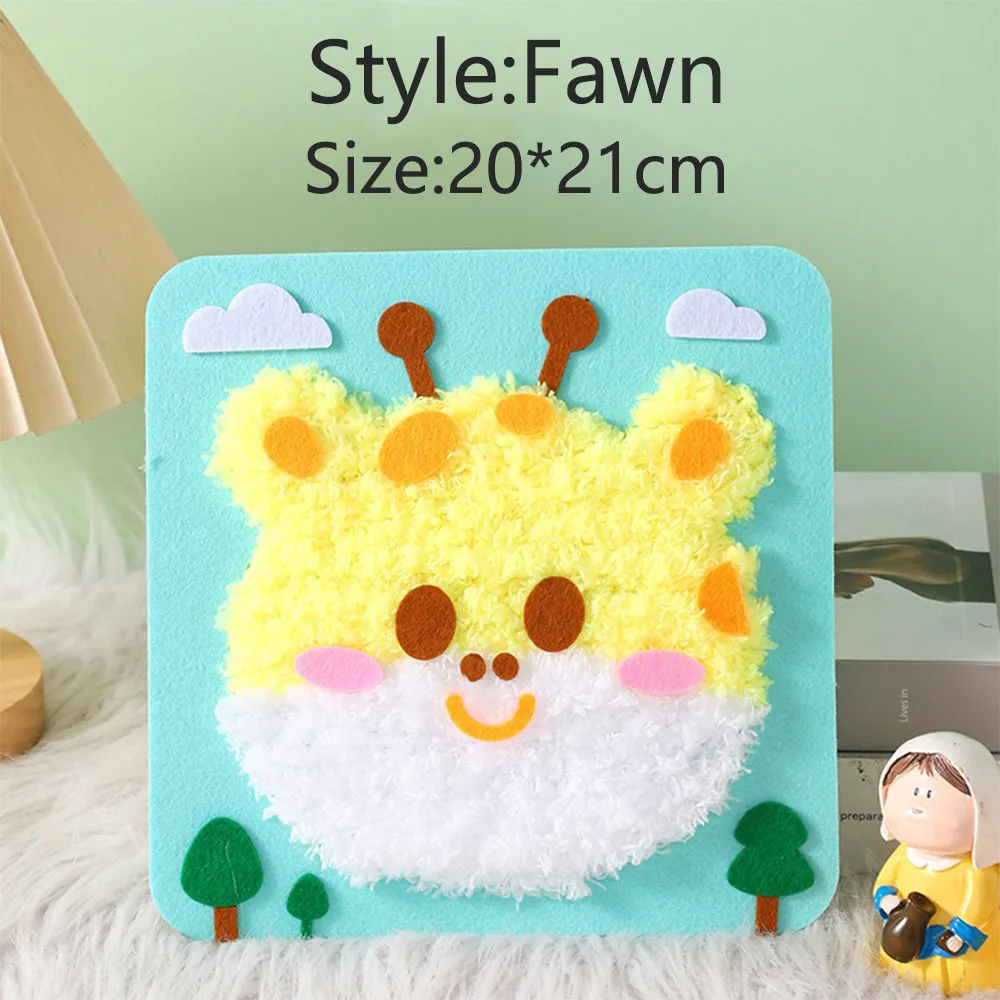 Felt Punch Needle Embroidery Kit DIY Making Animal Painting Handmade Crafts Art Sewing Needlework For Home Wall Table Decorative