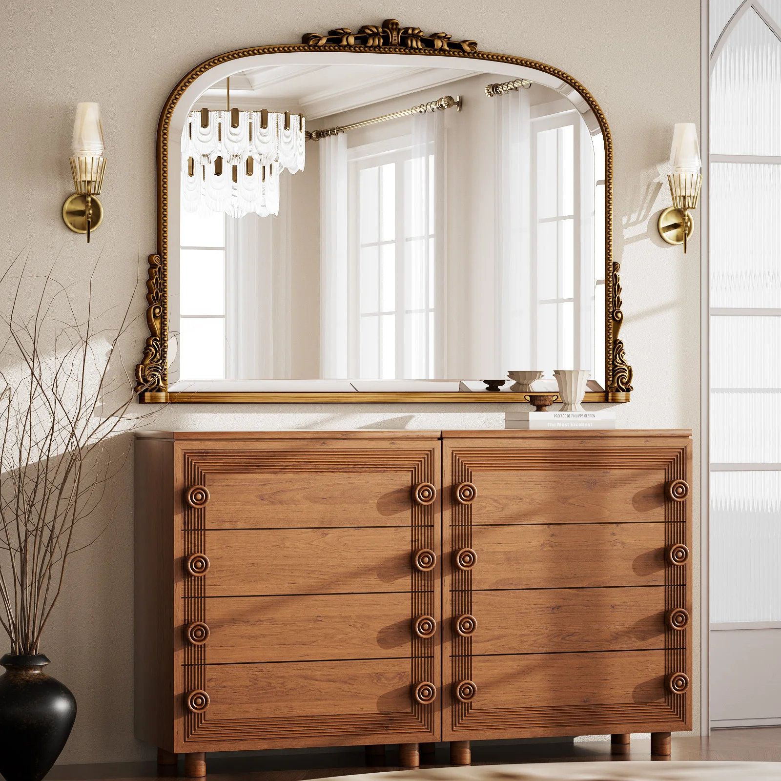 Vintage Arched Vanity Mirror 1