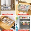 2 Pack Divided Vegetable Trays With Lids, Compartment Refrigerator Snack Boxes, Transparent Refrigerator Storage Boxes 2