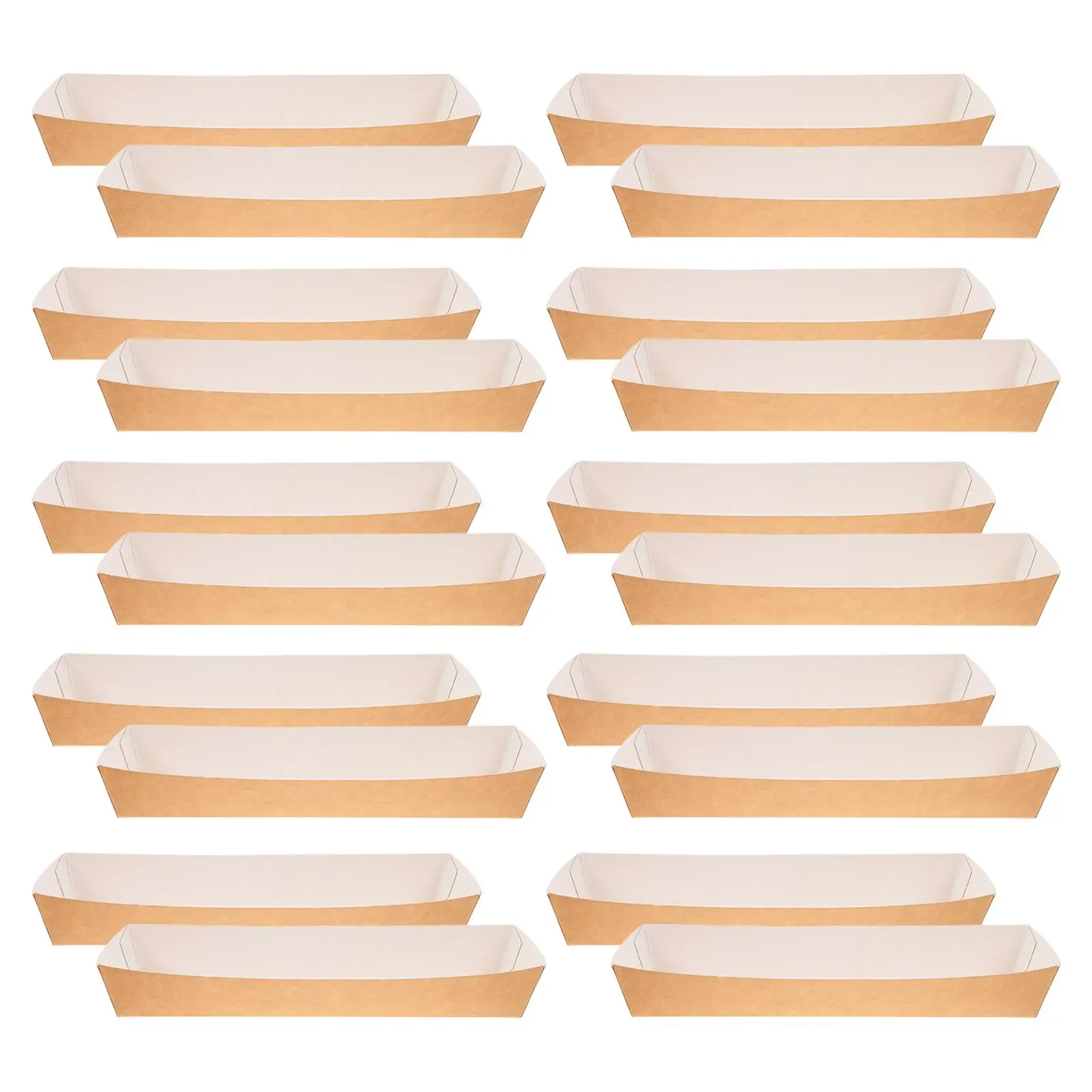 50pcs Disposable Paper Sandwich and Hot Dog Boxes, Kraft Food Boat Trays for Takeout, P... - SKU DPSB1803 - UGI Packaging