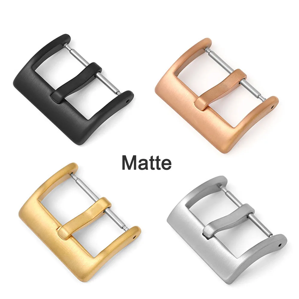 Sleek Stainless Steel Watch Band with Solid Square Button Clasp - Available in Silver, Black, and Rose Gold