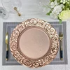 European Banquet Plates Plastic Charger For Home Dinner Table Decor Wedding Party Cake Tray Hotel Western Mats 13inch 100pcs 4