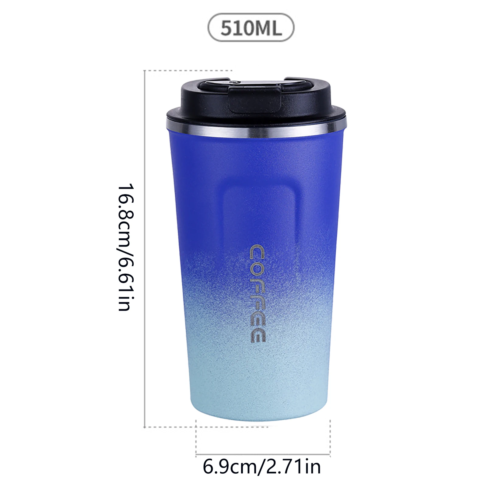HD LCD 스마트 온도 측정 커피 컵, 자동차 단열 컵 주전자, 510ml