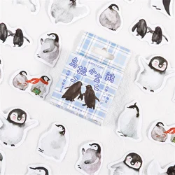 Autocollants pingouin mignons pour bricolage, 45 pièces, papeterie de Scrapbooking, animaux de dessin animé, décorations de Journal, accessoires de bureau 