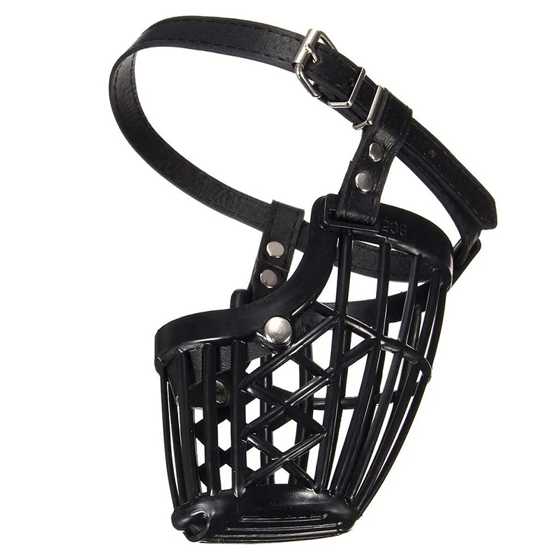 Pet Mouth Cover Dog Muzzle Platic Mesh Covered Mouth Guard For Dogs Adjustable Muzzle Anti-bite Small Medium Large Dogs