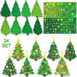 Festive Christmas DIY Craft Kit - Design Personalized Holiday Greeting Cards with Stickers (24 set)