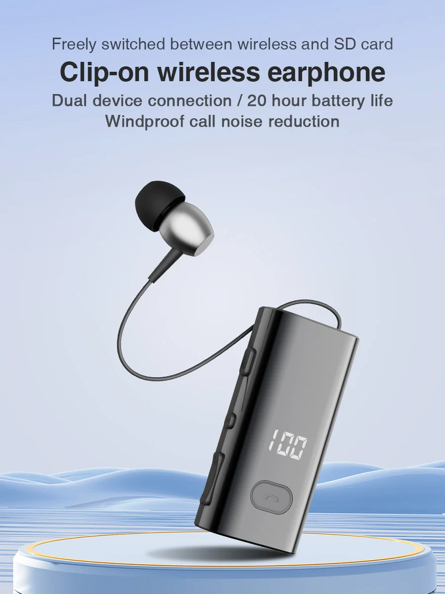 F908 TF Card 5.4 Bluetooth Headset Business Call Remind Vibration Sport Clip Wireless Clip-on Earphone wireless earphones bluetooth earphones wireless bluetooth earphones bluetooth headphones wireless bluetooth headphones wireless headset