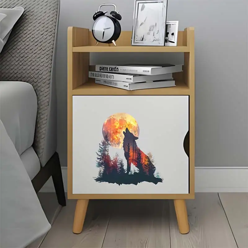 Wolf & Forest Wall Sticker Boy Room Decor Bathroom Toilet Living Room Decor Cabinet Refrigerator Home Decals M1084 wall stickers wall sticker
