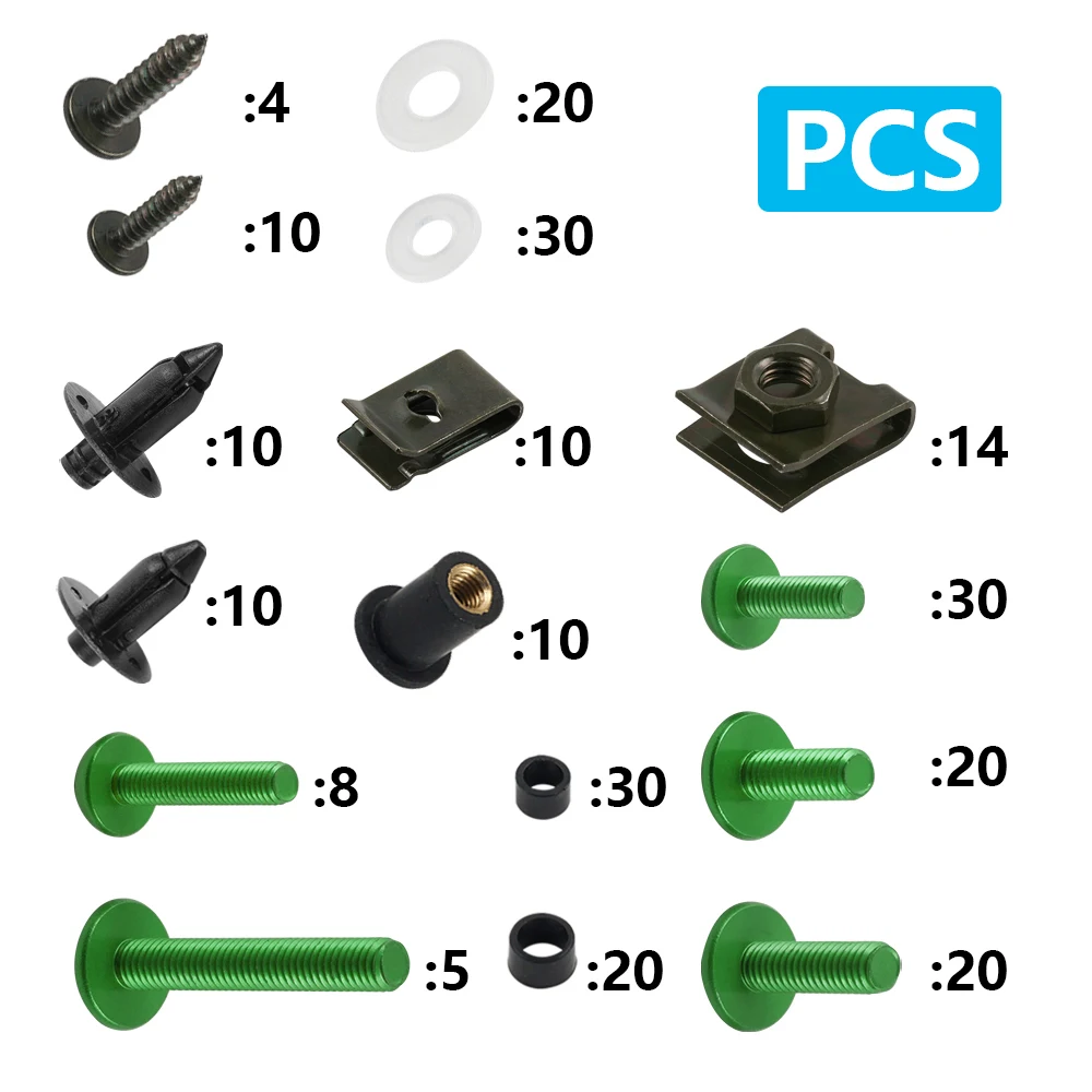 253PCS Fairing bolts screw For Kawasaki Versys 650 Ninja 650R 1000 Z750 Z1000 ZZR600 ZX6R ZX7R ZX9R ZX10R ZX12R ZX14R