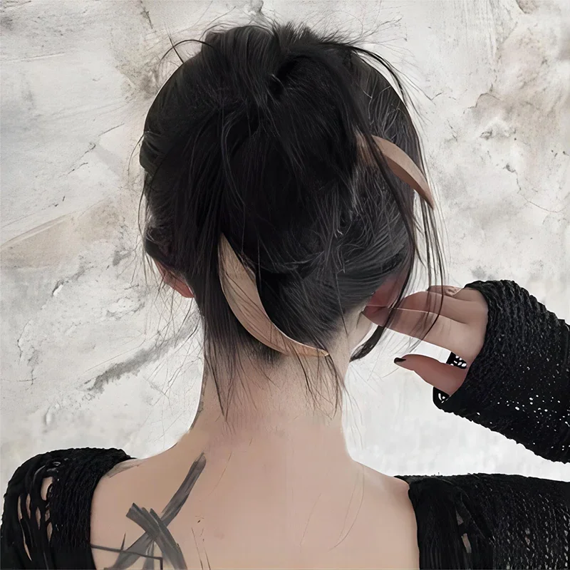 Handcarved Crescent Hair Fork Simple Wooden Moon Hairpin Modern High-end Half Moon Hairpin Daily Hair Curling Wooden Handcrafted for hair accessory