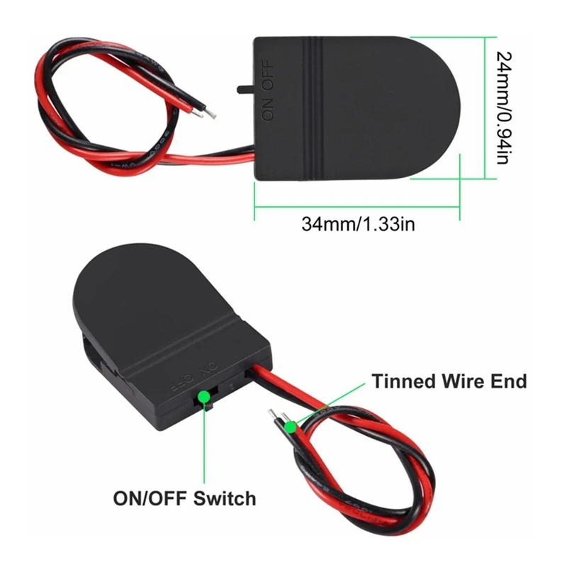 CR2032 Button Battery Socket Holder Case DIY 3V CR 2032 Coin Cell Battery Storage Box With ON-OFF Switch 5Pcs battery storage box battery case battery holder battery box