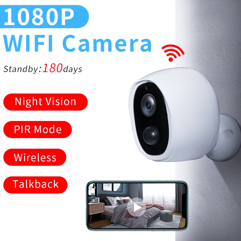 IPC Camera Wifi Outdoor 1080P Wireless Surveillance PIR Human Detection 5000mAh Battery Audio Security Camera Indoor