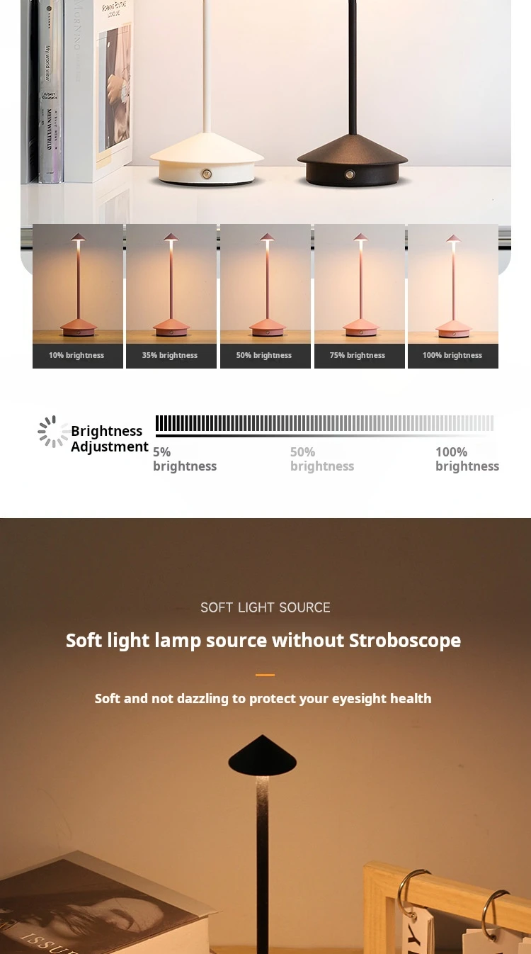 Type-C Rechargeable Table Lamp Creative Dining Touch Led Hotel Bar Coffee Pina pro Table Lamp Lampada Da Tavolo Decorative Lamp