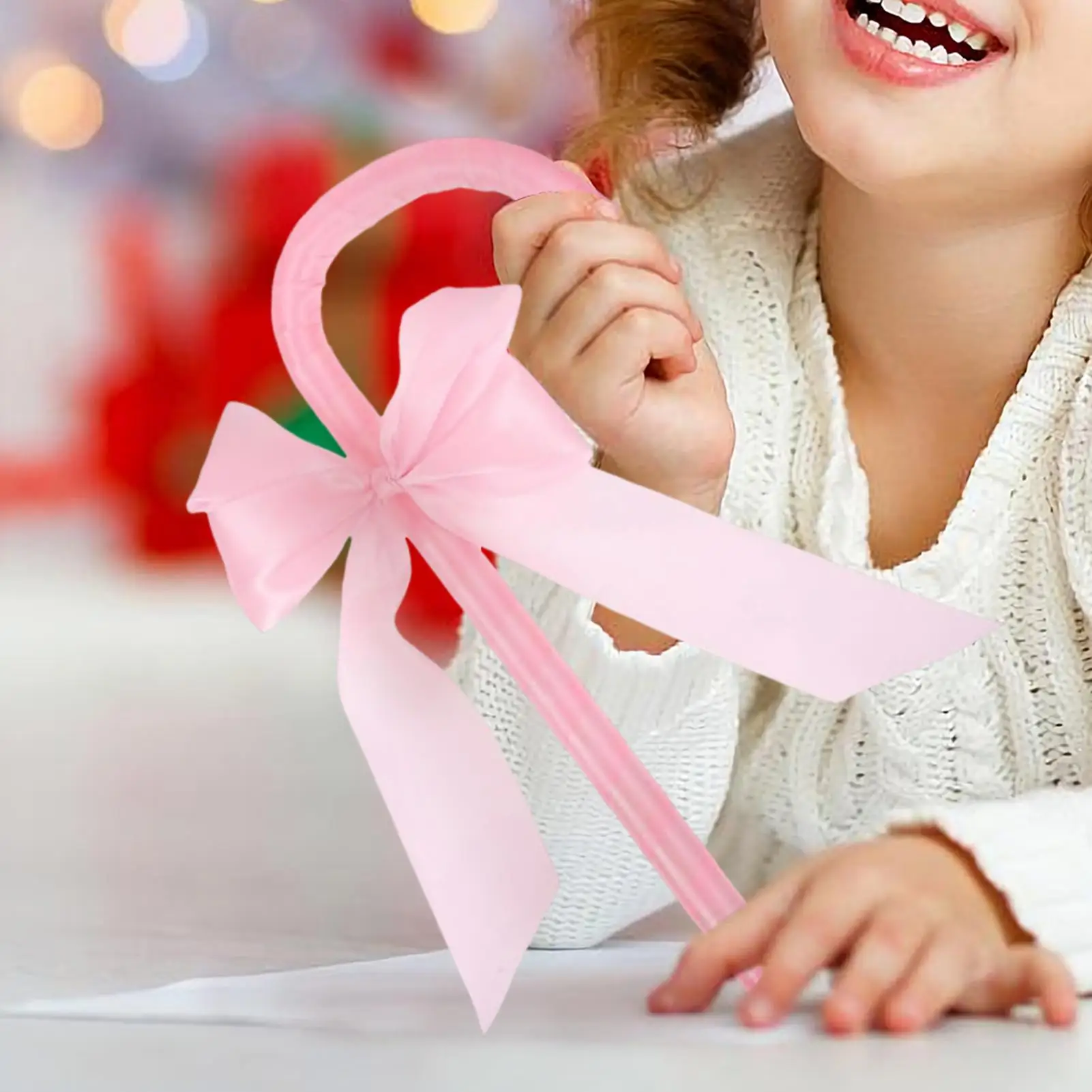 1pc Cosplay Cane | christmas Walking Bowknot Cane Prop Stick | Stage Performance Cosplay Cane Prop Decor for School Dress Up