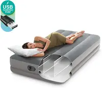 Intex 64112E Dura-Beam Standard Prestige Air Mattress: Fiber-Tech – Twin Size – Built-in USB Electric Pump – 12in Bed Height 2