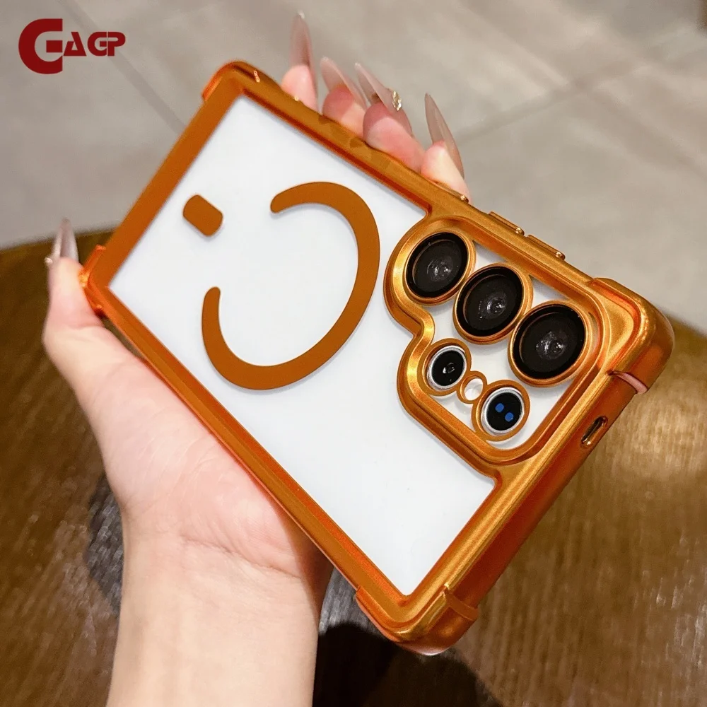 Electroplated Transparent Magnetic Shockproof Phone Case
