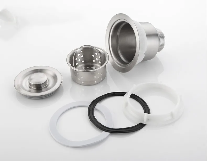 Stainless Steel Kitchen Sink Drain Filter Single Tank Sink Drain Pipe Deodorant Bathroom Drainage Accessories Kitchen Basket