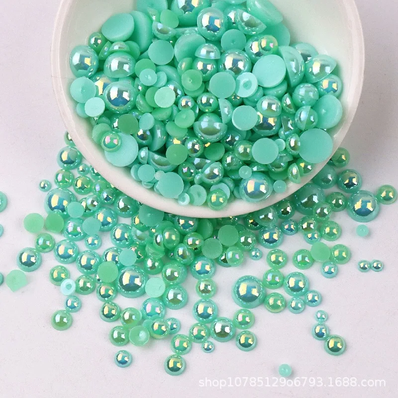 120pcs ABS Semi-circular Imitation Pearl Beads for Jewelry Making DIY