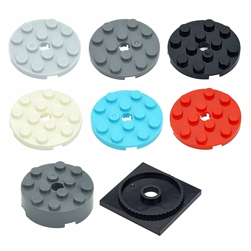 MOC DIY 87081 60474 Platte Runde 4x4 Mit Pin Loch Für Bausteine 61485 4*4 Plattenspieler basis Teile DIY Pädagogische Teile Spielzeug