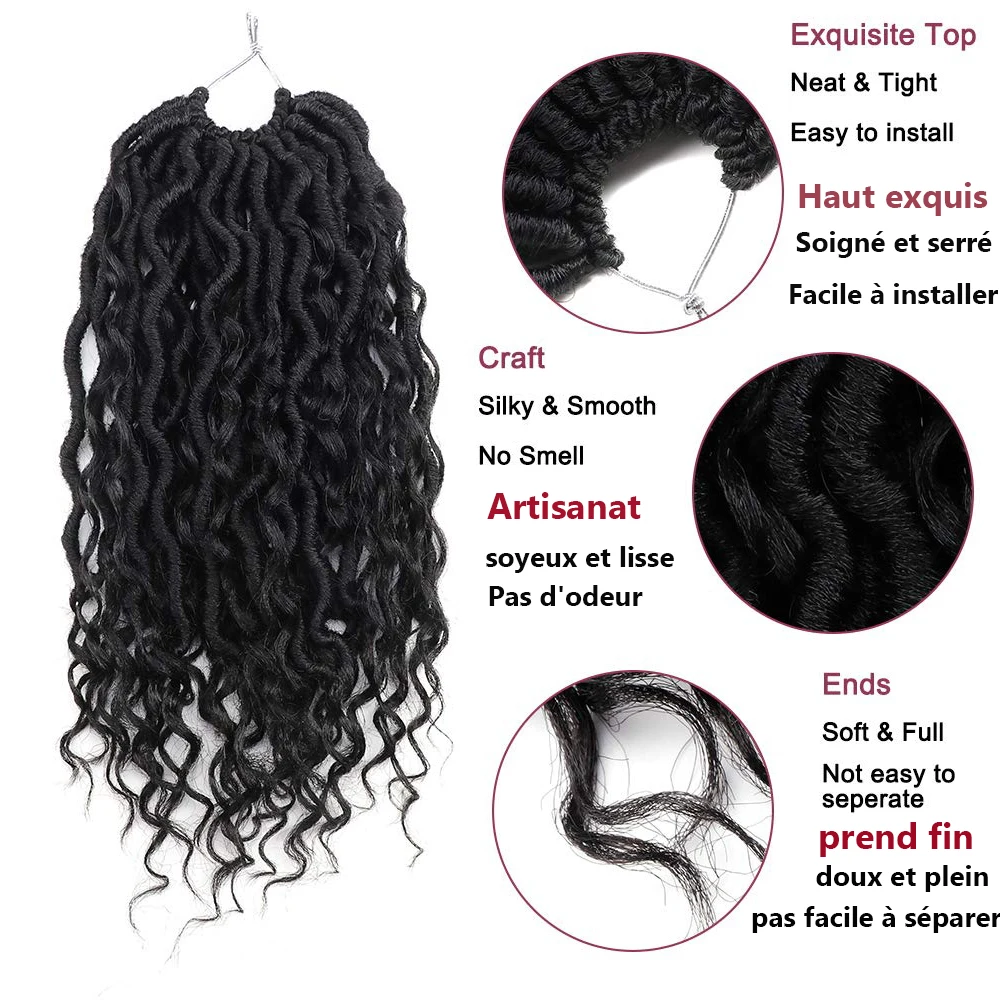 Curly River Locs Goddess Faux Locs Crochet Hair Pre-Looped Synthetic Braids Extensions Long Dreadlocks Braid Hair IPARTY braiding hair extensions dreadlock extensions braiding hair hair extensions crochet hair extensions