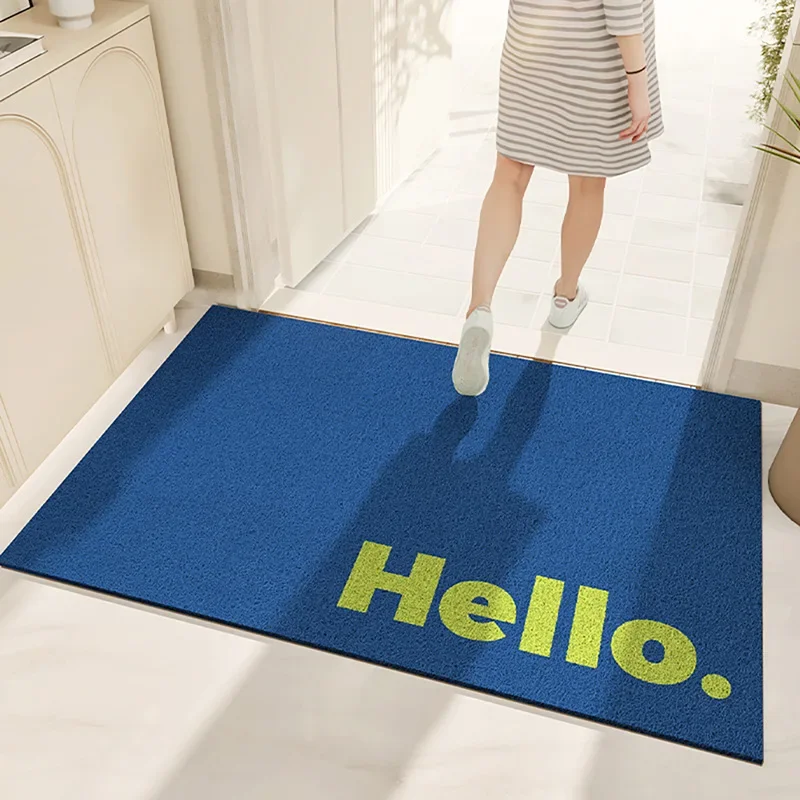 

HELLO PVC Coil Mat Korean Style Decorative Floor Mat for Entrance Personalized Dust Removal Foot Mat with Non-Slip Backing