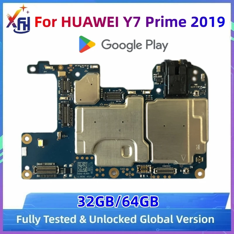 

Original 32GB 64GB Global ROM Mainboard For HUAWEI Y7 Prime 2019 Motherboard EMUI Logic Board With Full Chips